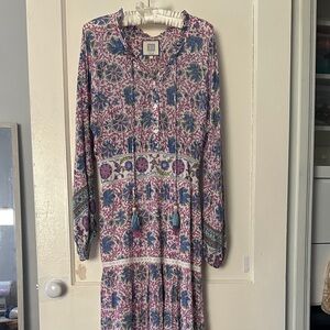 BELL by Alicia Bell Boho peasant maxi dress size L, EUC